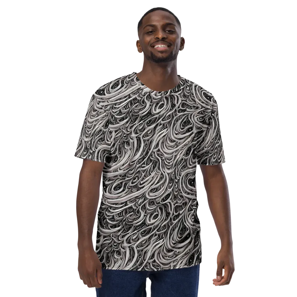 Noir Marbling on Men's Crew Neck T-Shirt — Front