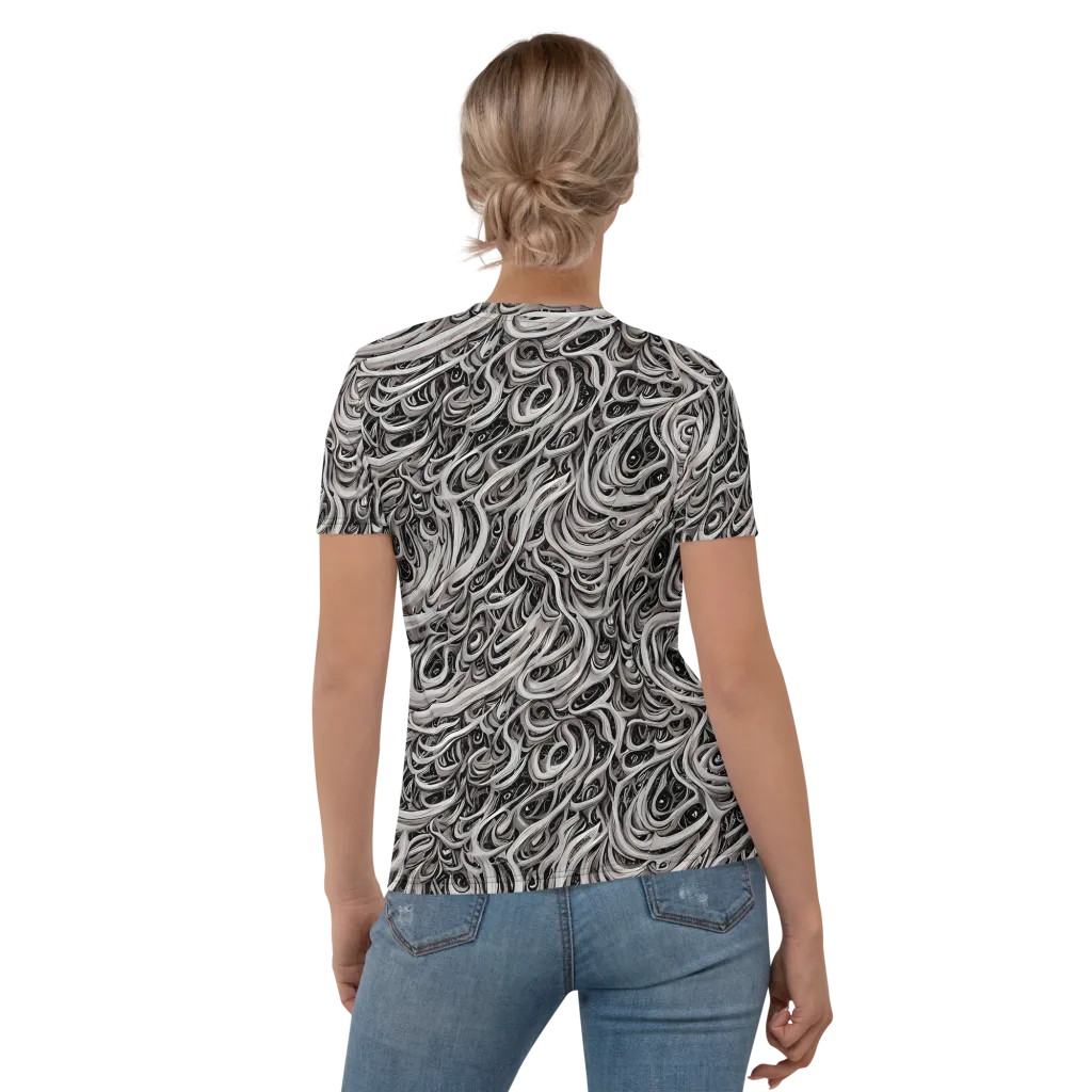 Noir Marbling on Women's Crew Neck T-Shirt — Back