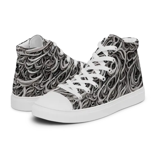 Noir Marbling on a Women's High Top Canvas Shoes
