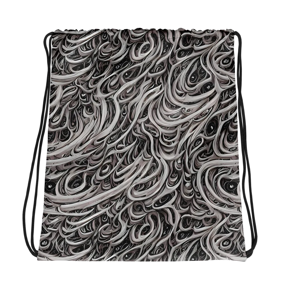 Noir Marbling on Drawstring Bag — Photo