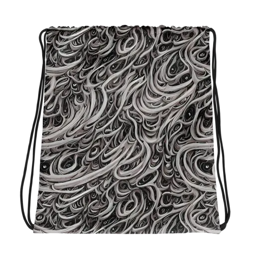Noir Marbling on a Drawstring Bag