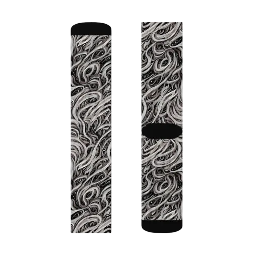 Noir Marbling on a Socks