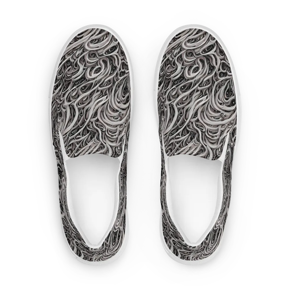 Noir Marbling on Women's Slip-On Canvas Shoes — Front