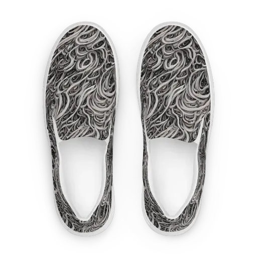 Noir Marbling on a Women's Slip-On Canvas Shoes