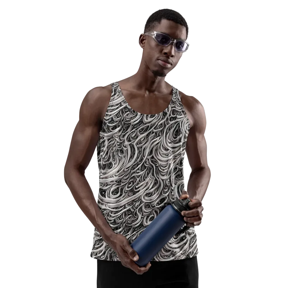 Noir Marbling on Men's Tank Top — Front