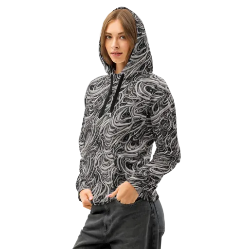 Noir Marbling on a Cotton Hoodie