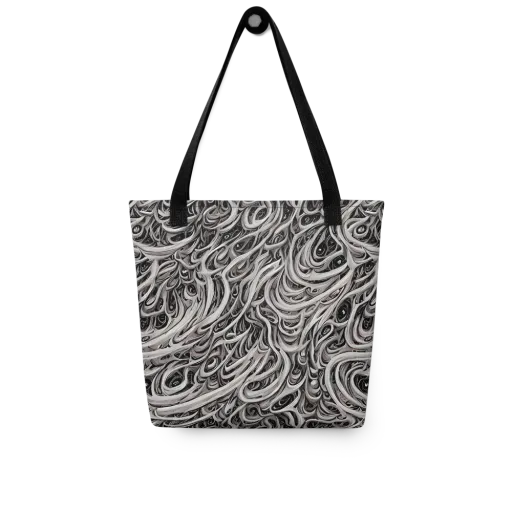 Noir Marbling on a Tote Bag