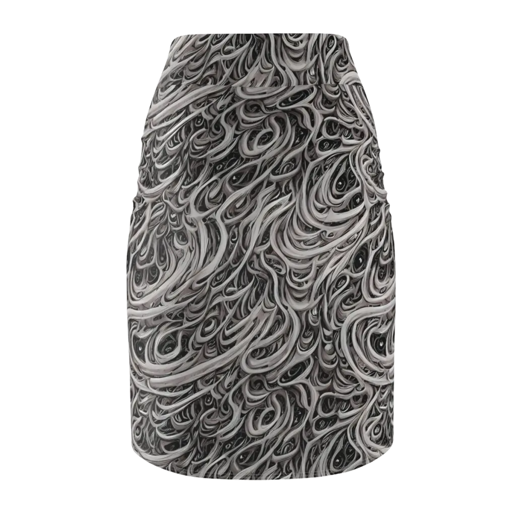 Noir Marbling on Pencil Skirt — Back