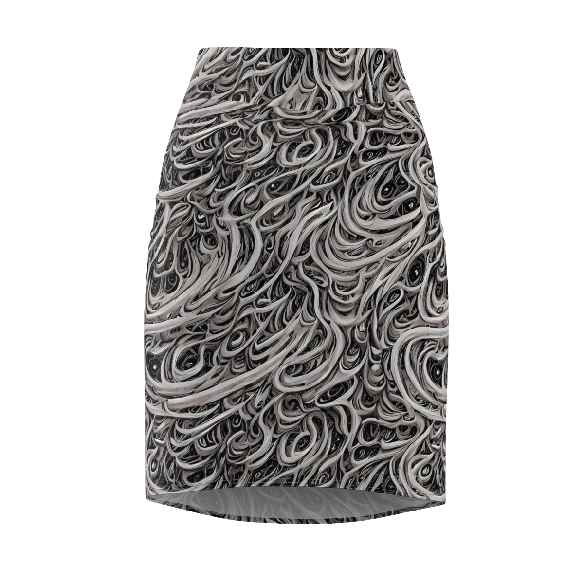 Noir Marbling on Pencil Skirt — Front