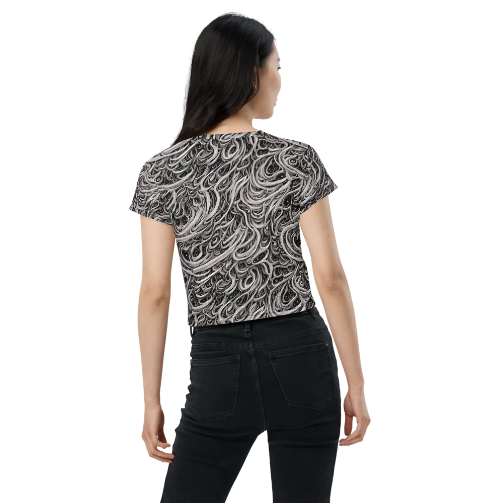 Noir Marbling on Crop Tee — Back