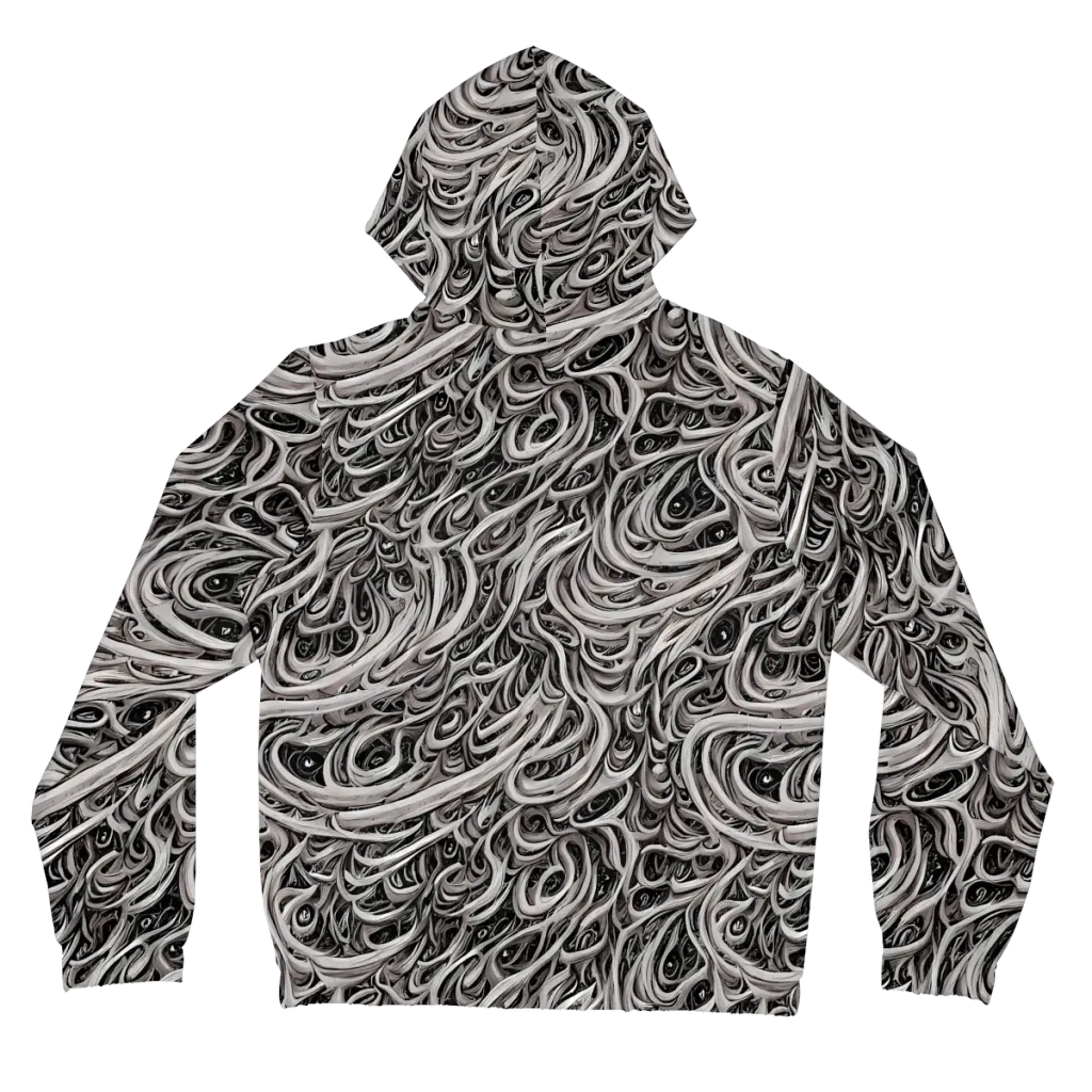 Noir Marbling on Women's Full-Zip Hoodie — Back