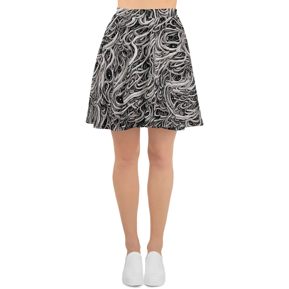 Noir Marbling on Skater Skirt — Front