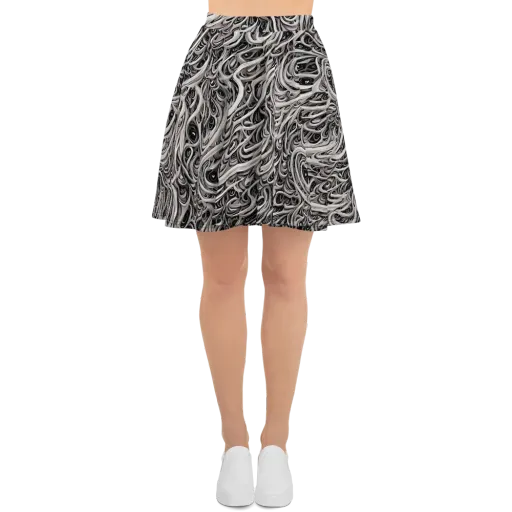 Noir Marbling on a Skater Skirt