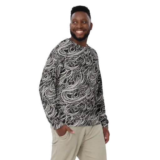 Noir Marbling on a Sweatshirt