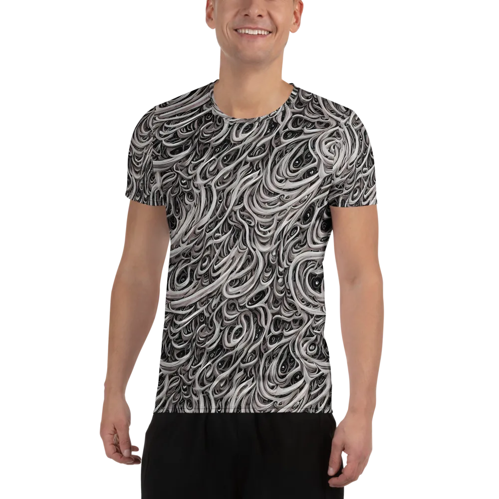 Noir Marbling on Men's Athletic T-Shirt — Front