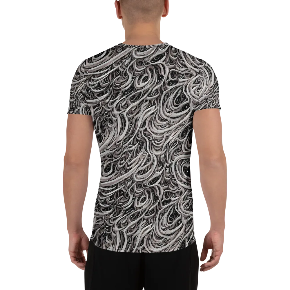 Noir Marbling on Men's Athletic T-Shirt — Back