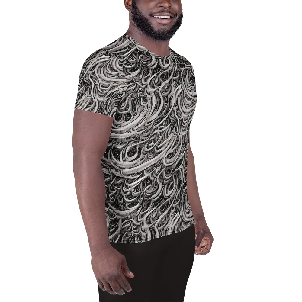 Noir Marbling on Men's Athletic T-Shirt — Right
