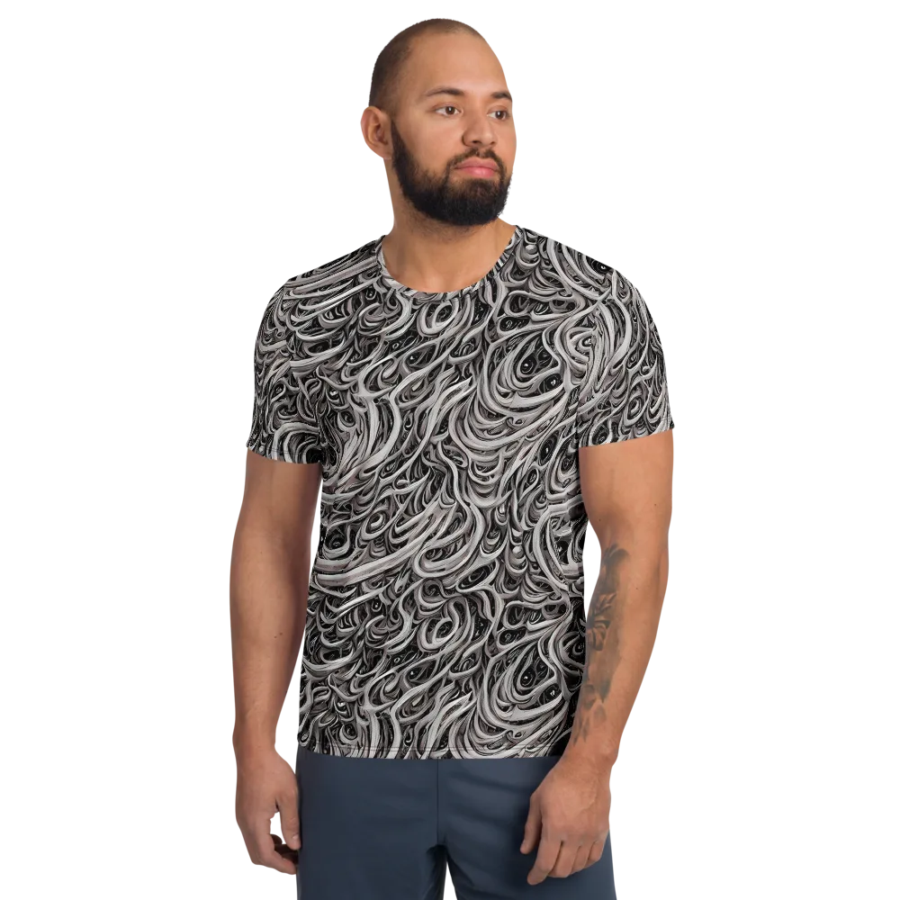 Noir Marbling on Men's Athletic T-Shirt — Front
