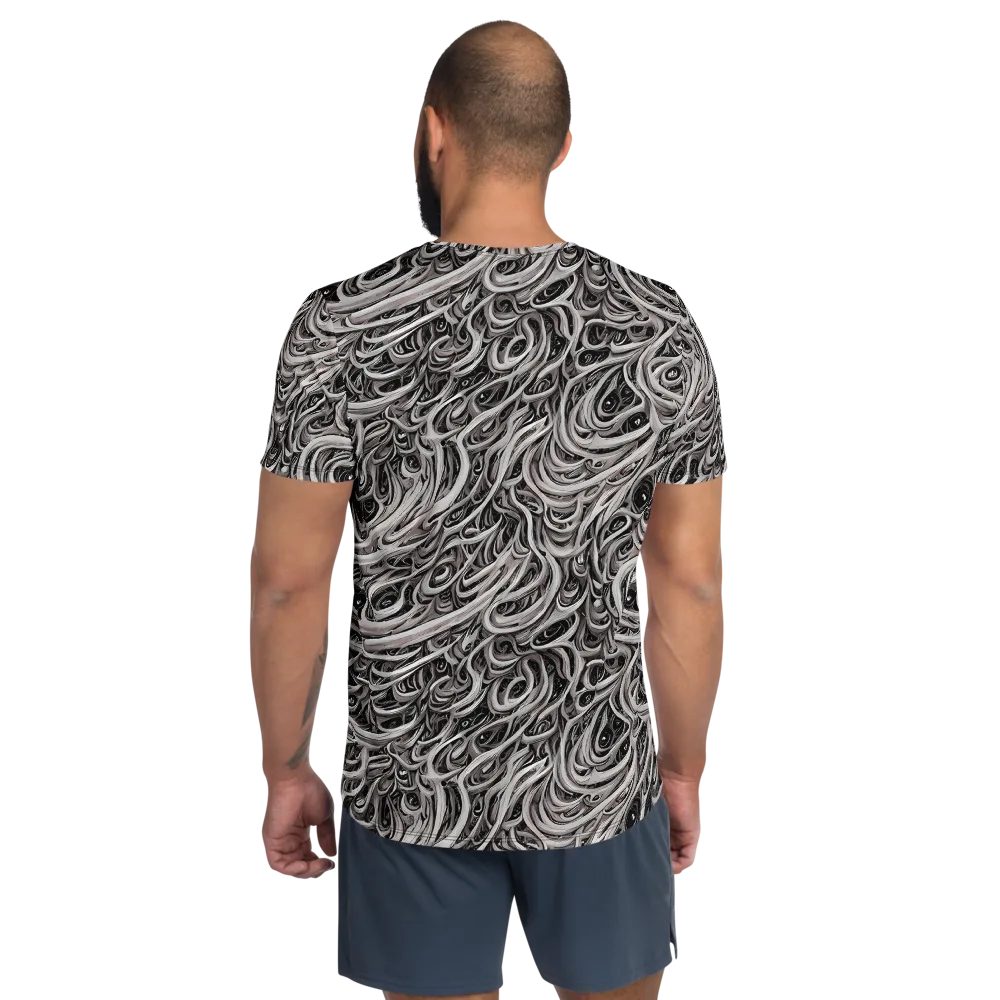 Noir Marbling on Men's Athletic T-Shirt — Back