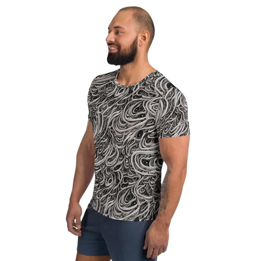 Noir Marbling on Men's Athletic T-Shirt — Left