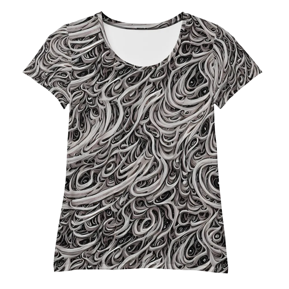 Noir Marbling on Women's Athletic T-Shirt — Front