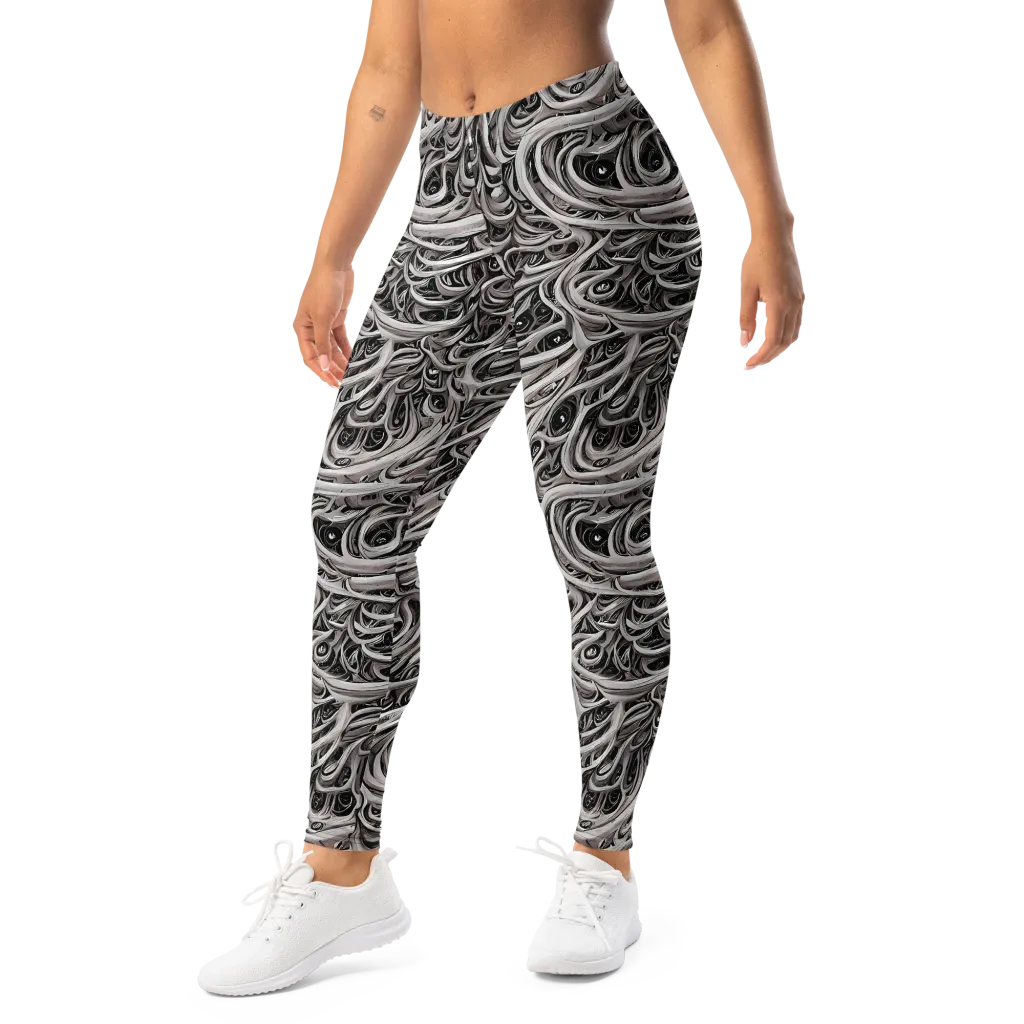 Noir Marbling on Leggings — Left Front