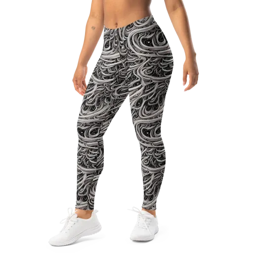 Noir Marbling on a Leggings