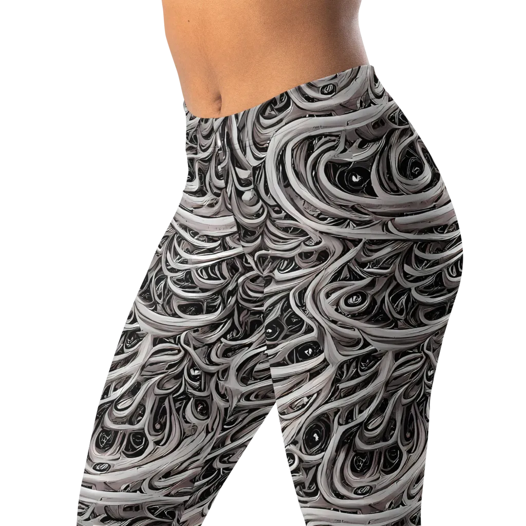 Noir Marbling on Leggings — Left Front
