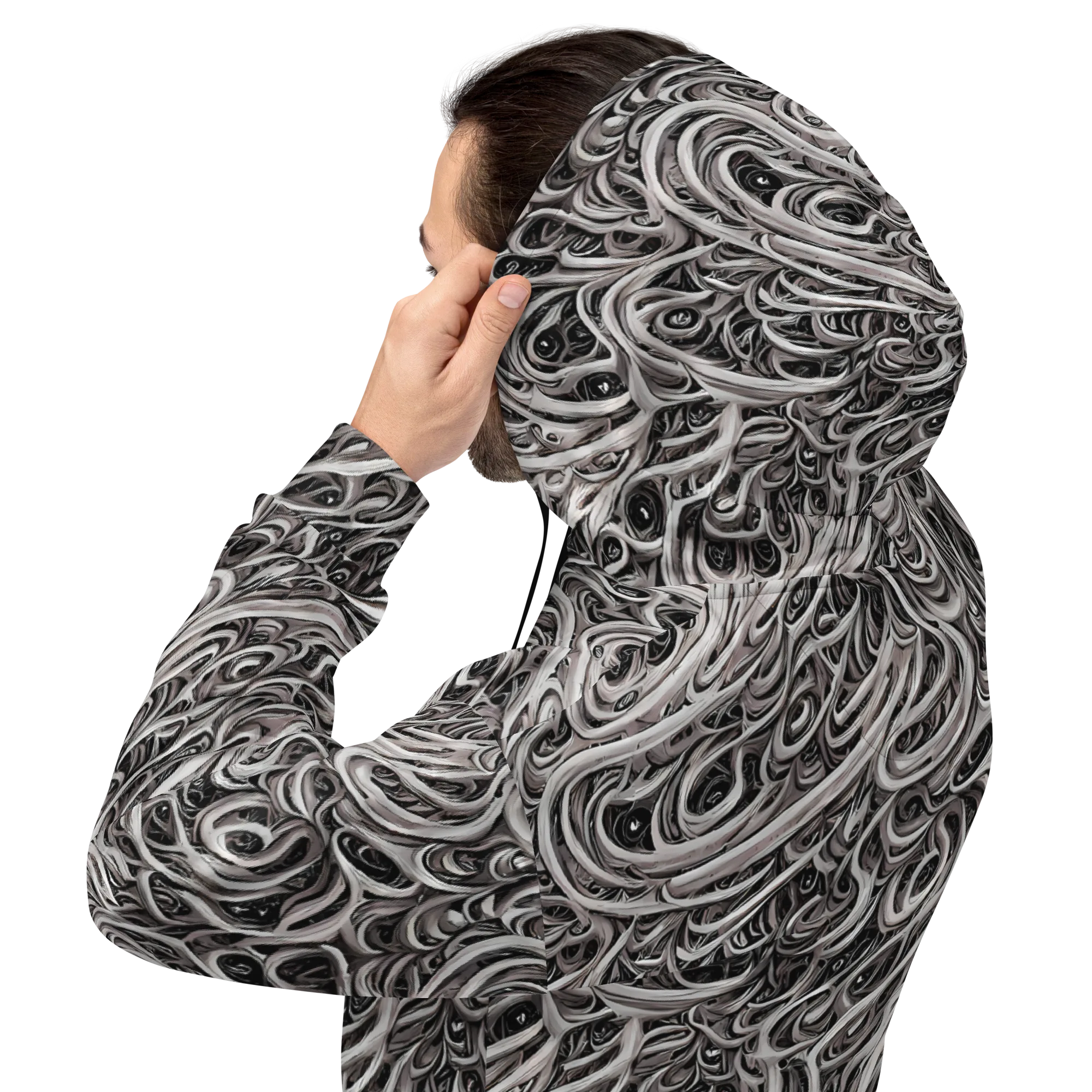 Noir Marbling on Hoodie — Back