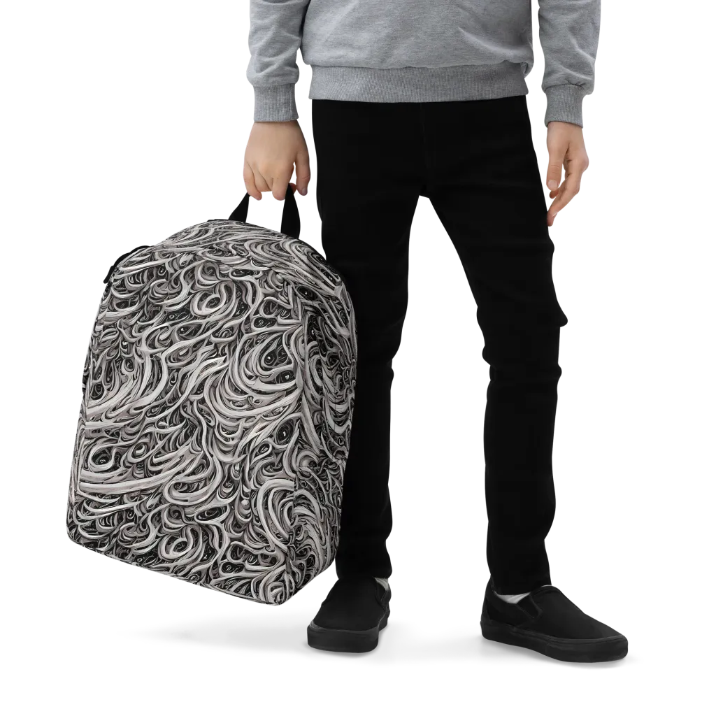 Noir Marbling on Minimalist Backpack — Zoomed-in