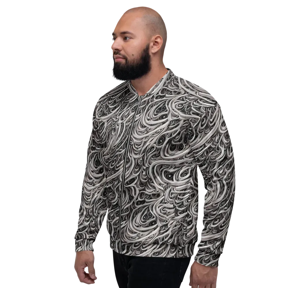 Noir Marbling on Bomber Jacket — Left