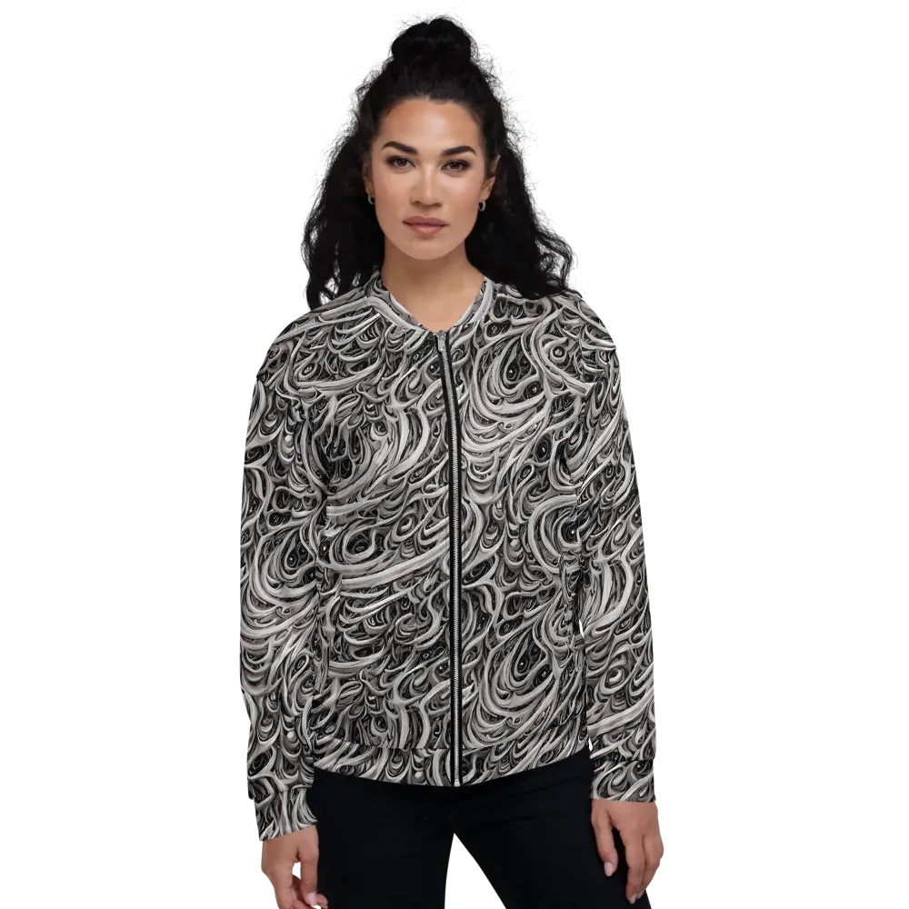 Noir Marbling on Bomber Jacket — Front