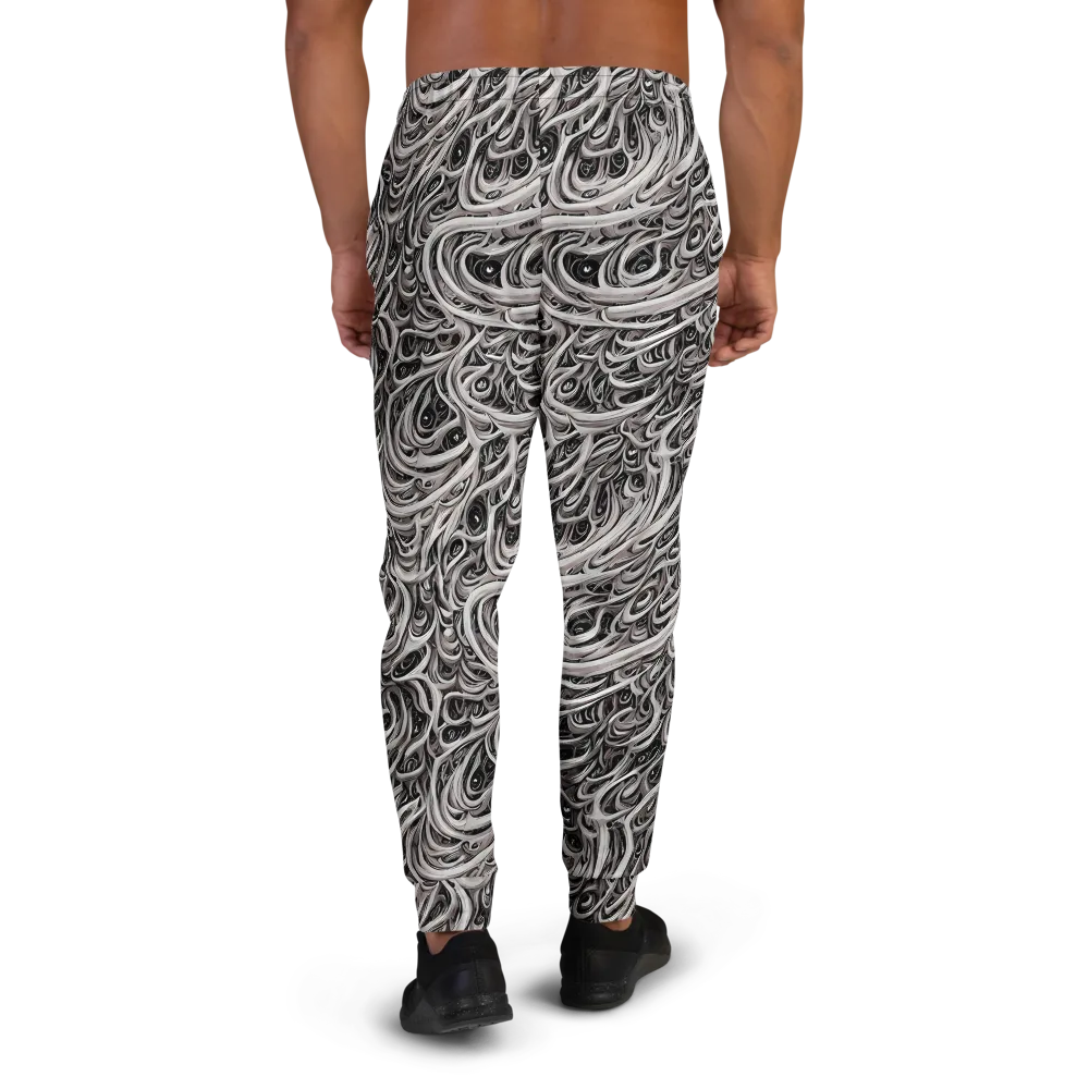 Noir Marbling on Men's Joggers — Back