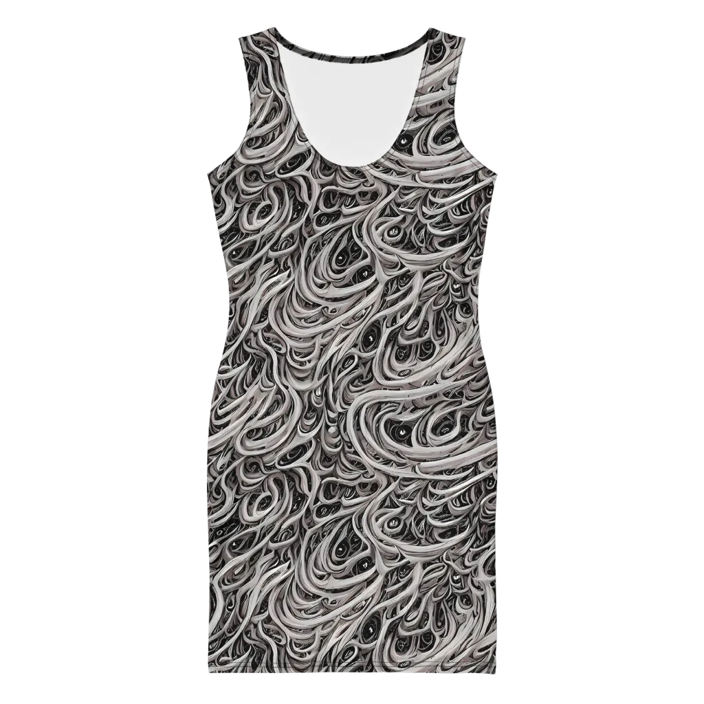 Noir Marbling on Bodycon Dress — Front