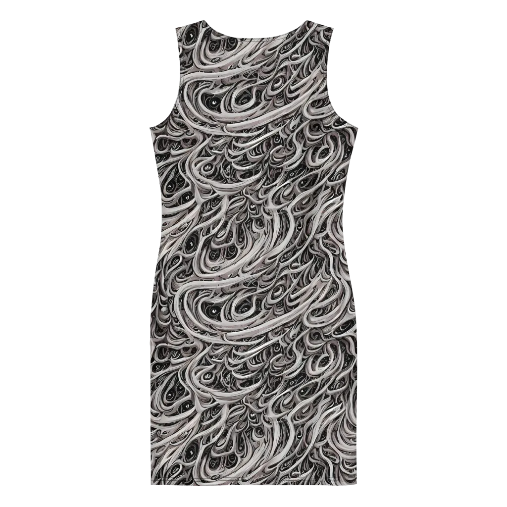 Noir Marbling on Bodycon Dress — Back