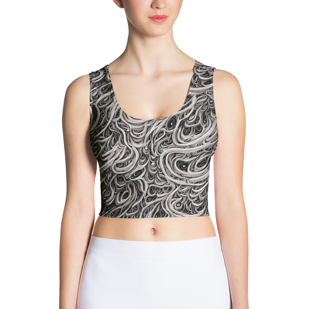 Noir Marbling on Crop Top — Front