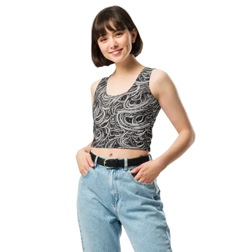 Noir Marbling on a Crop Top
