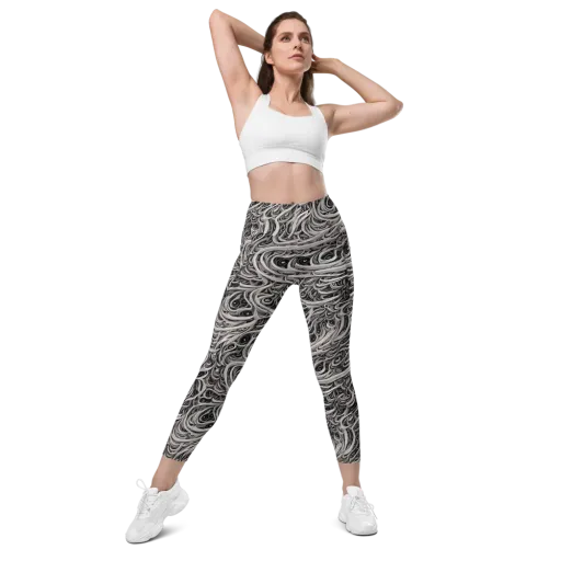 Noir Marbling on a Leggings with Pockets