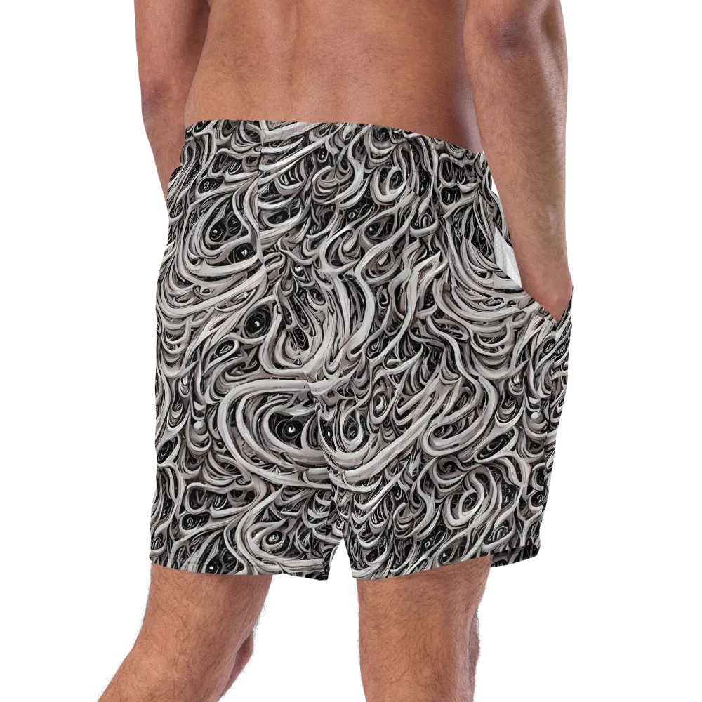 Noir Marbling on Swim Trunks — Right Back