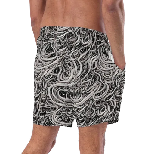Noir Marbling on a Swim Trunks