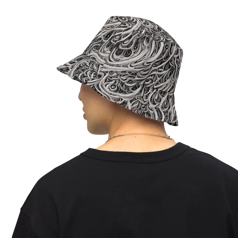 Noir Marbling on Reversible Bucket Hat — Back Inside