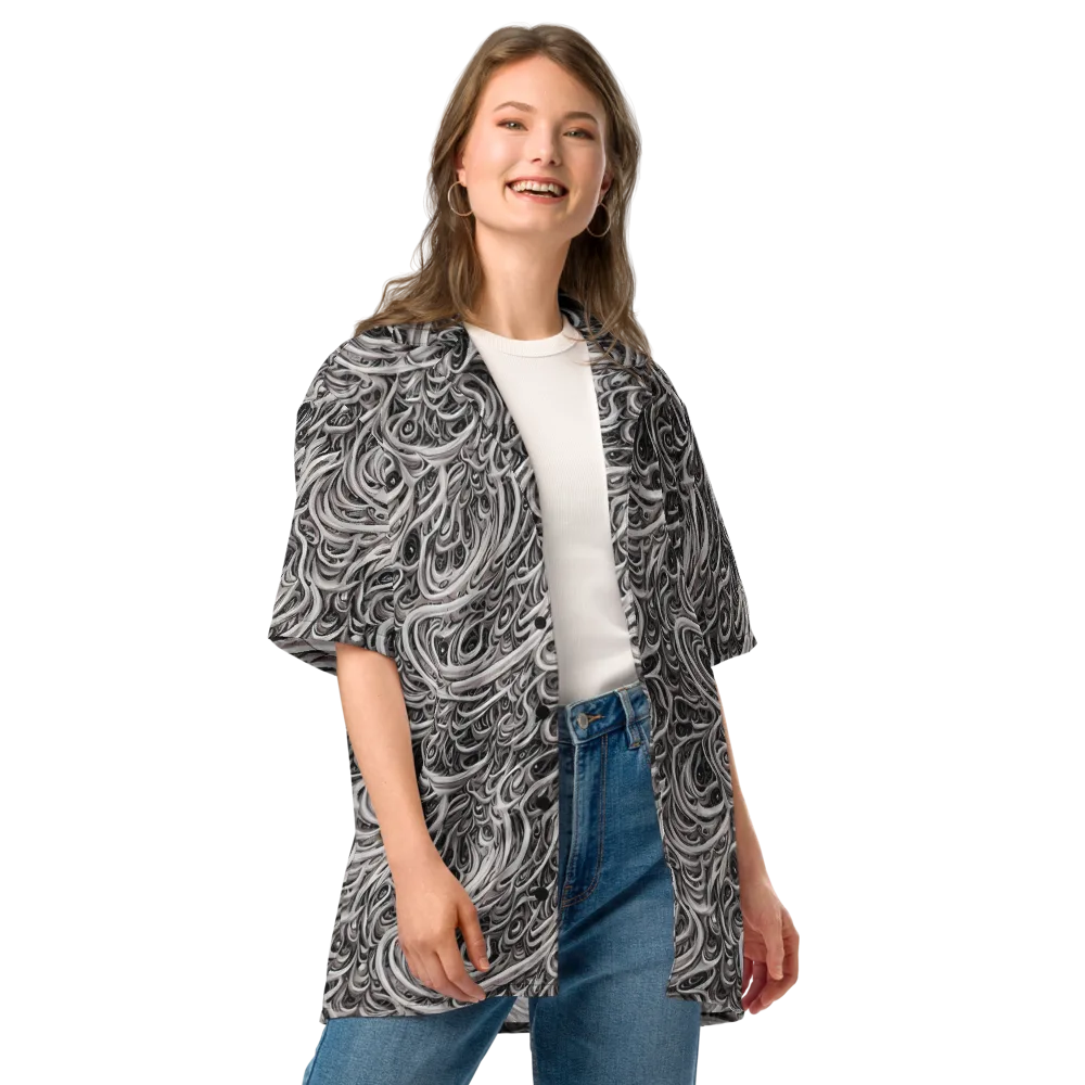 Noir Marbling on Button Shirt — Front