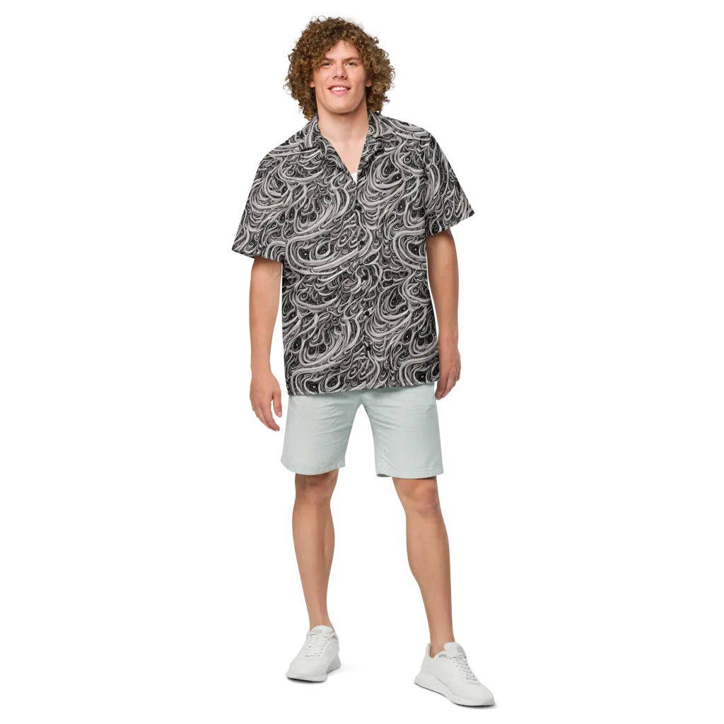 Noir Marbling on Button Shirt — Front