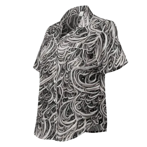 Noir Marbling on a Women's Short Sleeve Pajama Top