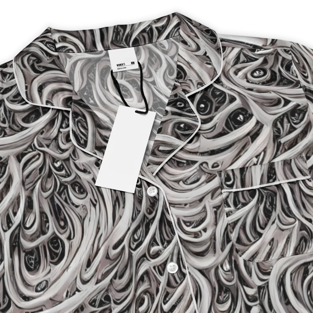 Noir Marbling on Women's Short Sleeve Pajama Top — Product details