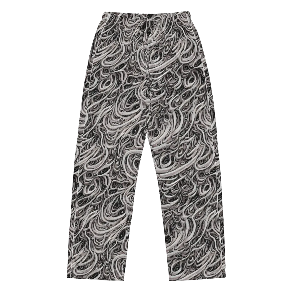 Noir Marbling on Women's Pajama Pants — Front