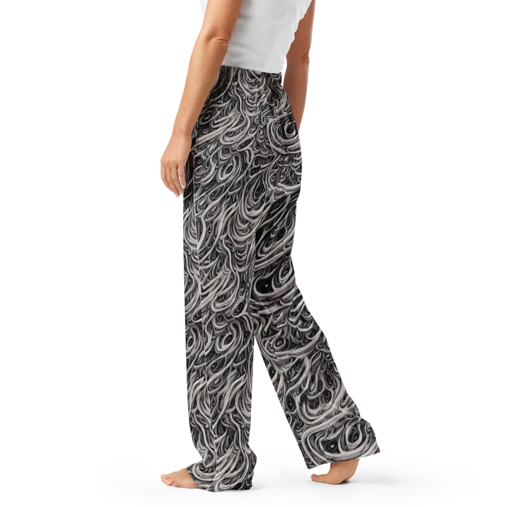 Noir Marbling on Women's Pajama Pants — Left