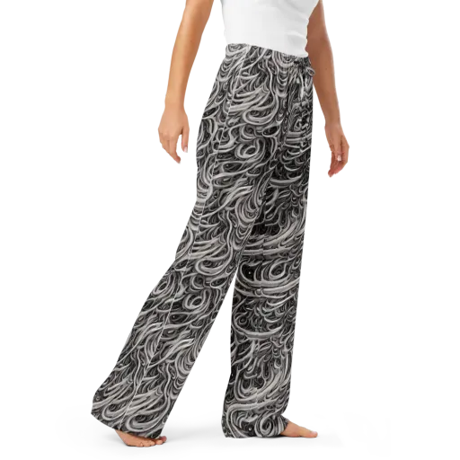 Noir Marbling on a Women's Pajama Pants