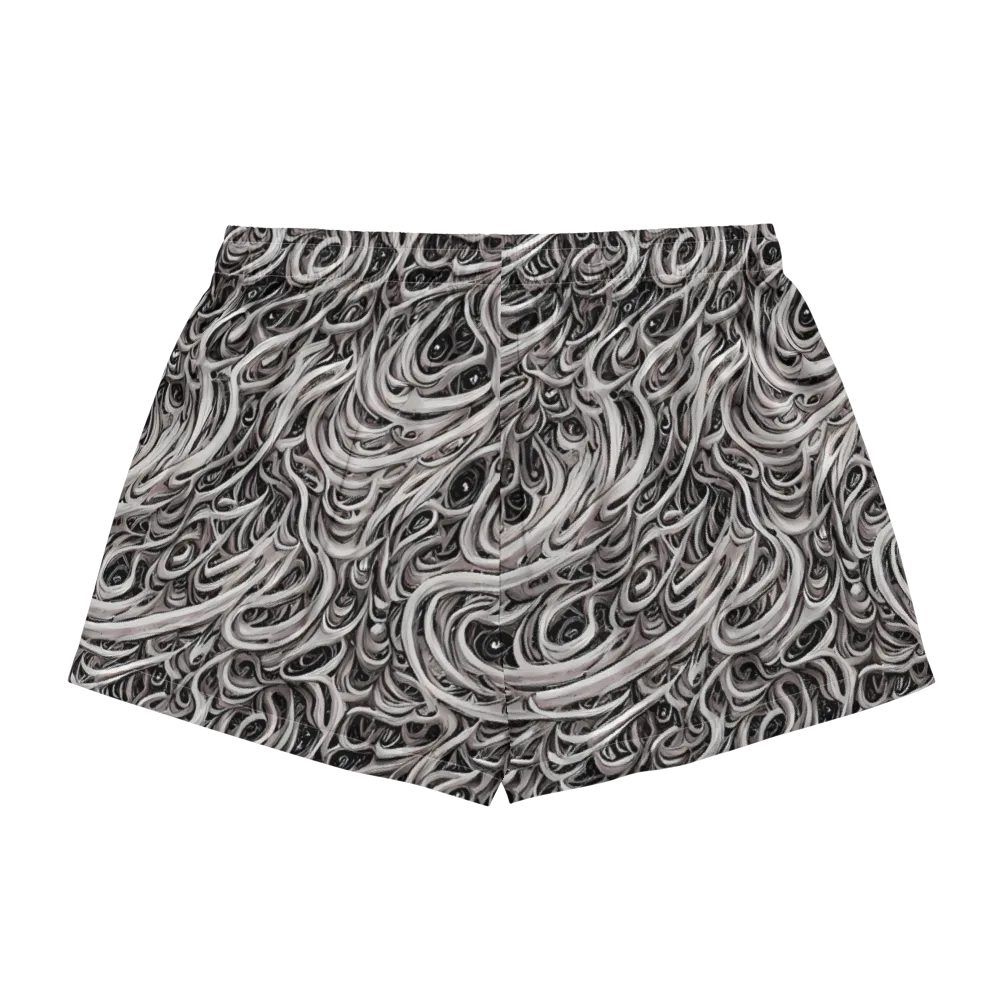 Noir Marbling on Women's Pajama Shorts — Back