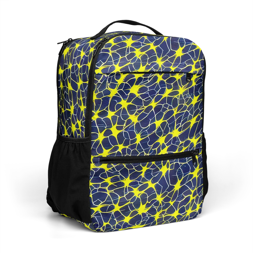Neon Neural Network on Utility Backpack — Right Front